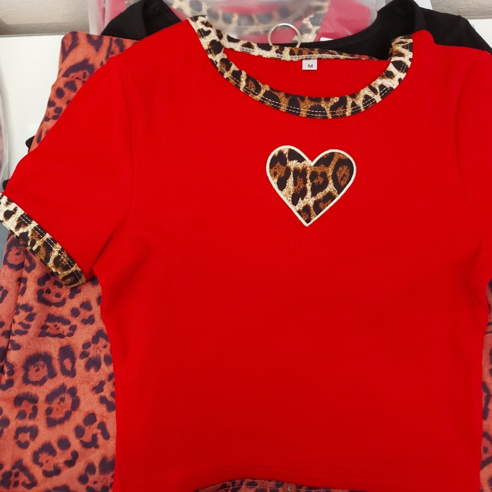 Red 2000s crop top